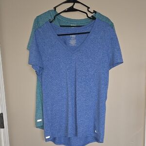 Danskin Now Blue and Green Short Sleeve Tees